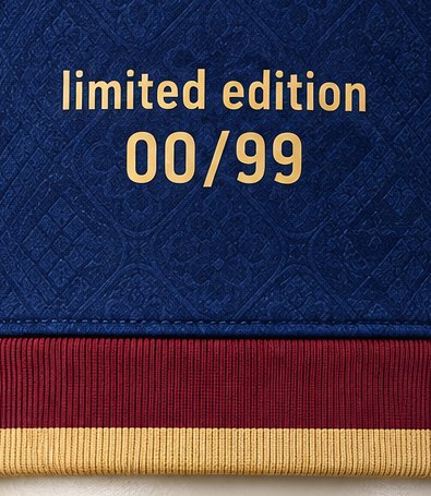 Detalle de la numeración de edición limitada en la manga de España Campeones 2026